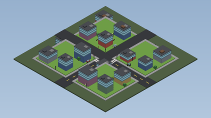Low Poly City Map Town Street Buildings Kit preview 10