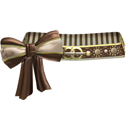 Brown & Beige Elegant Gyaru Bow Belt 2000s Gold 
