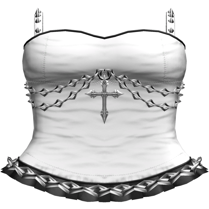 Gothic Emo Chained Cross Dress in White Black