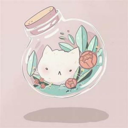 Aesthetic Cat In Jar W/Pink Background Decal Roblox decal