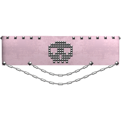 Pink emo studded skull crop top w/ chains