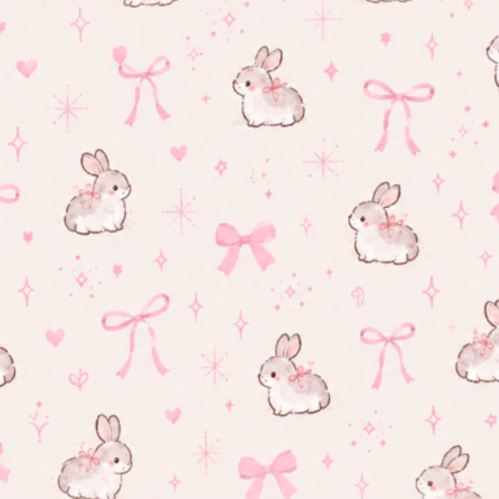 Kawaii Bunny Background Cute Pink Ruffle Ribbon