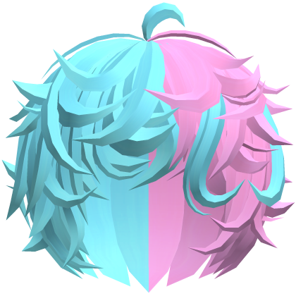 🦄SUPA FLUFFY! cute kawaii boy hair 🐾 blue & pink Roblox item