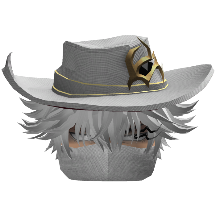 Fluffy Hair with Mask & Hat - White