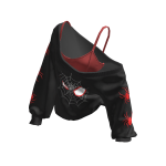 Cozy Baggy Superhero Spider Sweater Red&Black