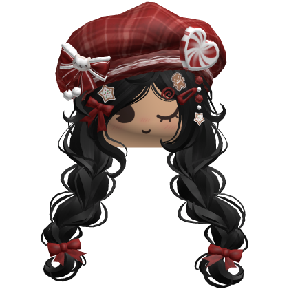 ♡ Christmas Preppy Holiday Braids (Black)
