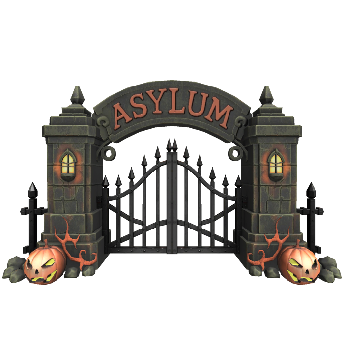 Spooky Halloween Asylum Gate Background