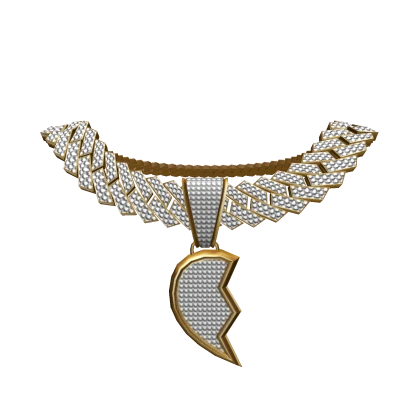 Broken heart iced out chain clearance
