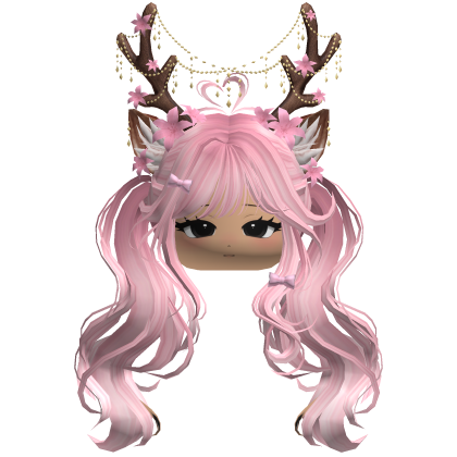 Ethereal Christmas Fairy Fawn Pigtails w/ Antlers