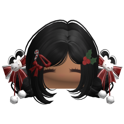 ♡ Christmas Buns w/ Bows (Black)