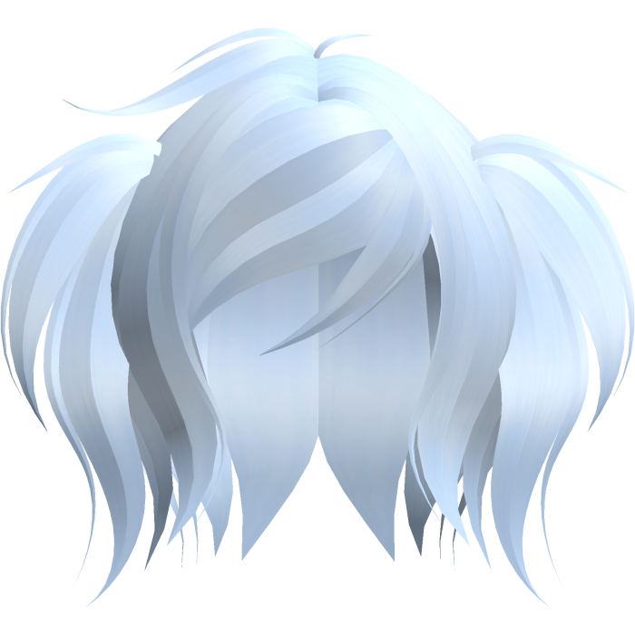 cute emo short fluffy moe pigtails in blue