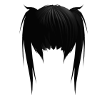 scene emo vkei ponytails || black