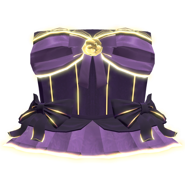 🎀Glow Coquette Bow Corset Dress Purple Yellow