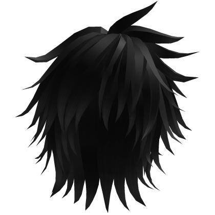 stylized anime scene emo hair - black Roblox item
