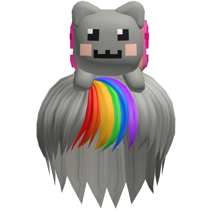 Cute Nyan Cat Plush Rainbow Boy Hair