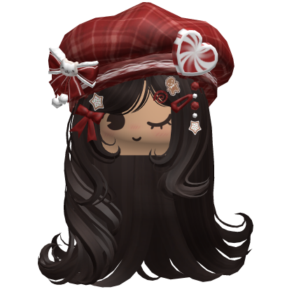 ♡ Christmas Fluffy Beret Combo (Dark Brown)