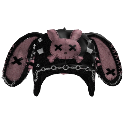 Goth Y2K Stitched Bunny Hat