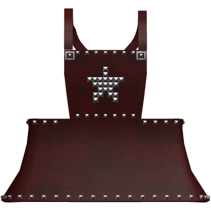 Red emo studded pinafore dress w/ buckles