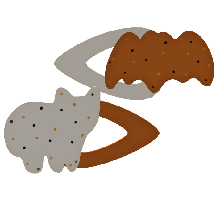 halloween frosted animal cookie hairclip 🎃🦇