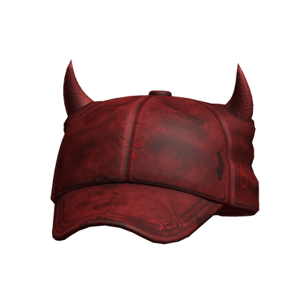 Red Washed Devil Horns Cap