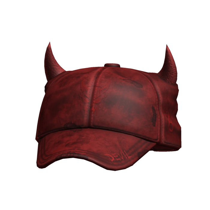 Red Washed Devil Horns Cap