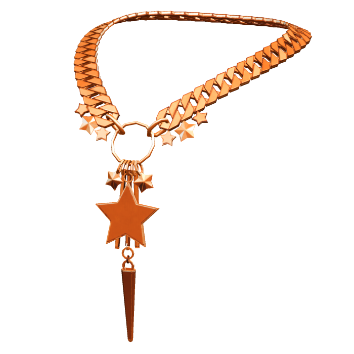 [NEW 🚨] Orange Y2K Star Chained Necklace (3.0)