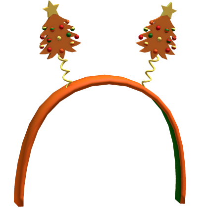orange christmas tree springy headband