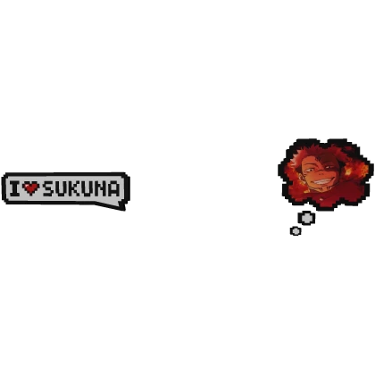 Ryomen Sukuna JJK | I Love Text + Thinking Bubble  Roblox item render