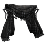 Black Vintage Distressed Shemagh Neck Scarf