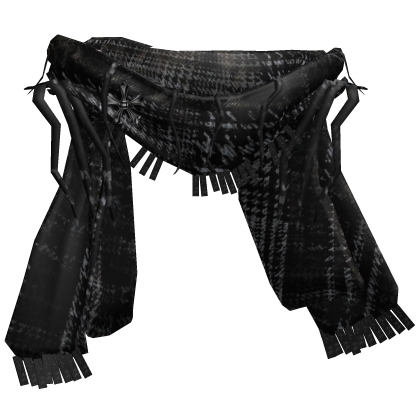 Black Vintage Distressed Shemagh Neck Scarf