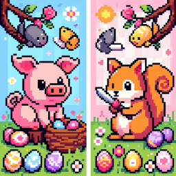 squirrle vs pig  Chapter 2 page 2 {pixel + easter}