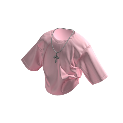 Pink Shirt w/ Silver Cross Chain thumbnail