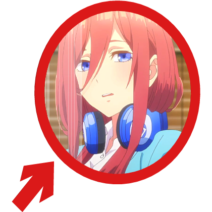 (Animated) Miku Nakano Pointing Arrow Meme