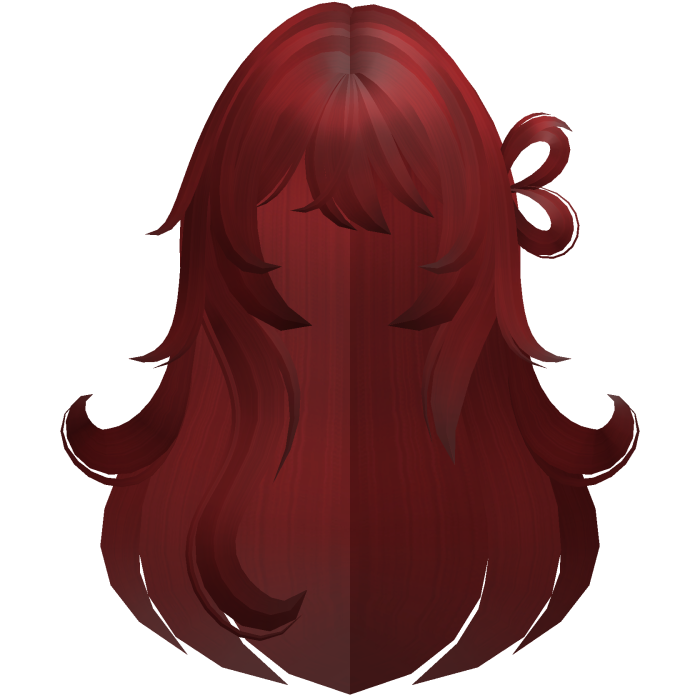 fluffy messy long heart side bun hair red