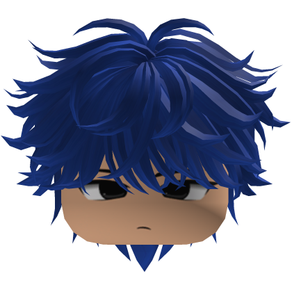 Fluffy cute Dark Blue anime hair Emo Y2K  Roblox item