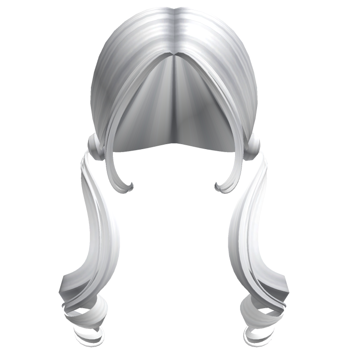 -',ৎ Preppy Blowout Curly Pigtails in White