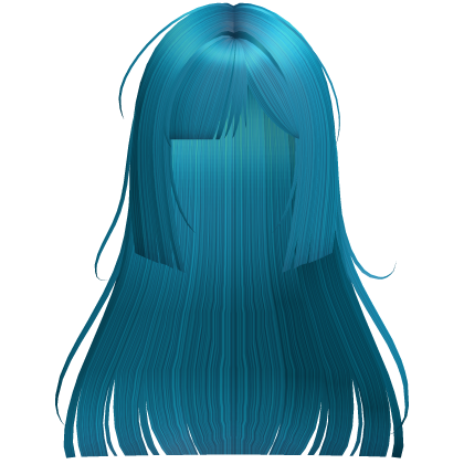 Cute Long Hime Cut Hair Side Bang (Blue Turquoise) Roblox item