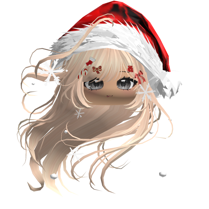 Windy Anime Hair w/Santa Hat (Blonde)