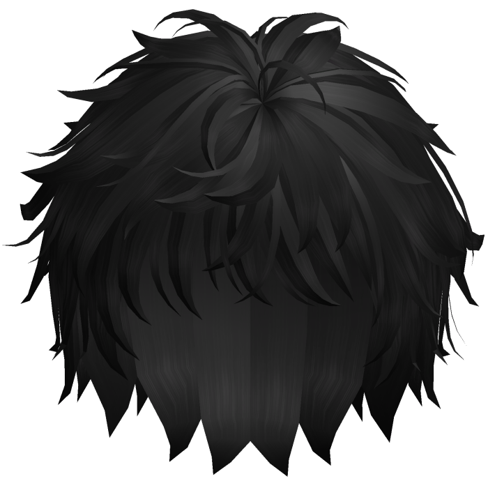 Fluffy Messy Anime Emo Boy Hair Black