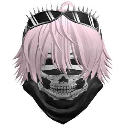 Emo Vkei Skull Bandana Hair Pink
