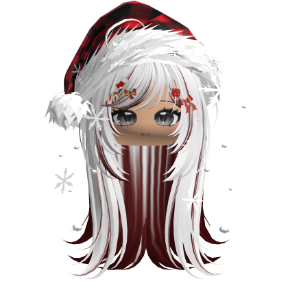 Emo Vamp Christmas Hair (White&Red)
