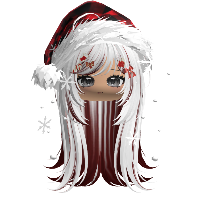 Emo Vamp Christmas Hair (White&Red)