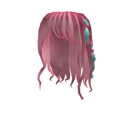 Cute Long Bangs w/ Braided Bow (Pink)