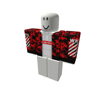 Red Supreme Off White Camo Hoodie Roblox