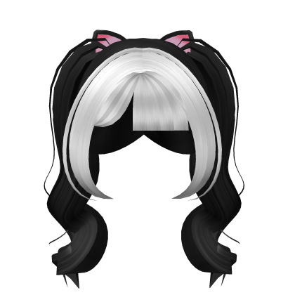 Cabelo de gato y2k (Black e branco)