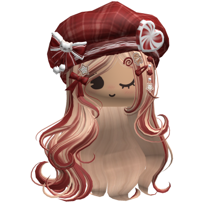 ♡ Christmas Swirls w/ Beret (Blonde & Red)