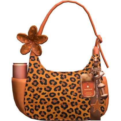 Pumpkin Fall Orange Leopard Designer Shoulder Bag