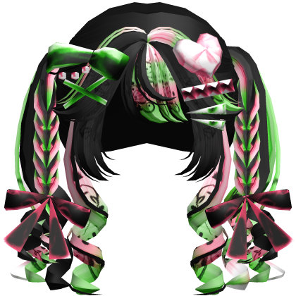 Scene Emo Pastel Goth Clutter Pigtails Green Pink Roblox item