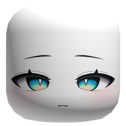 Soft Blue Anime Cat-Like Gaze - White