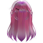 Messy Straight Cute Bubble Gum Hair  w Black Clip